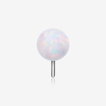Implant Grade Titanium OneFit Threadless Fire Opal Ball Top Part-White Opal